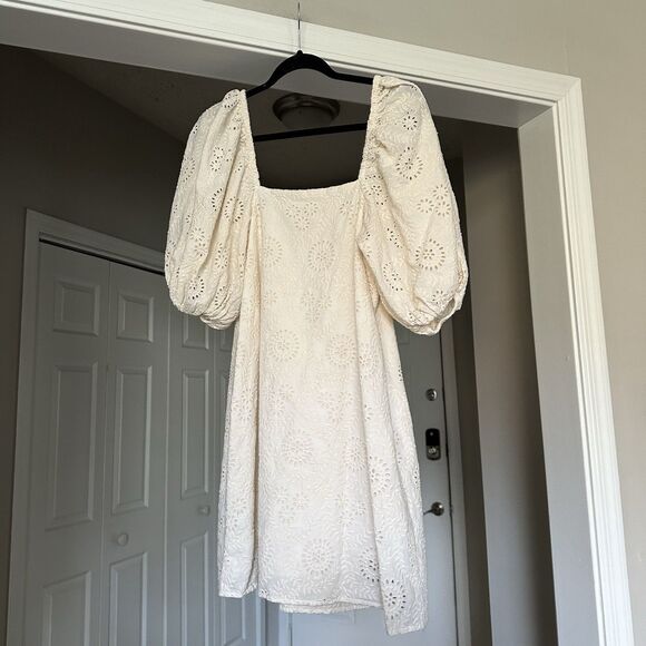 Jen's Pirate Booty Mini Dress Womens Ashbury Swirl Square Neck Cotton Eyelet S - Picture 5 of 12